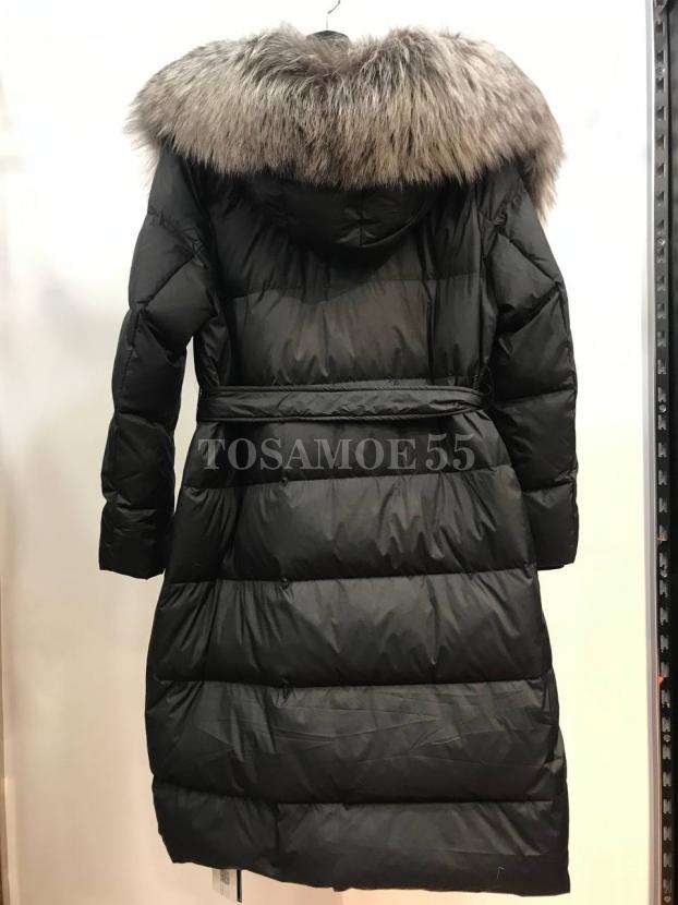 Черный длинный пуховик с чернобуркой фото №2