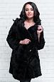 Пальто из норки черного цвета с отложным воротником фото №4
